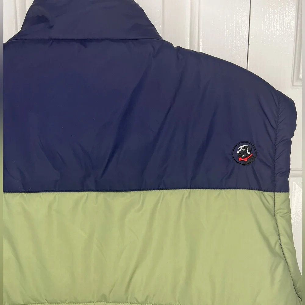 Southern Proper Campground Vest Puffer Navy Blue and Green - Large
